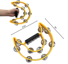 Load image into Gallery viewer, Zenison Double Row Tambourine - Ergonomic Handle &amp; Metal Jingles
