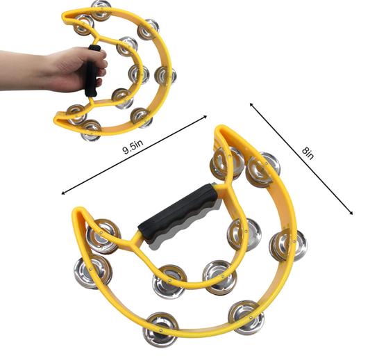 Zenison Double Row Tambourine - Ergonomic Handle & Metal Jingles