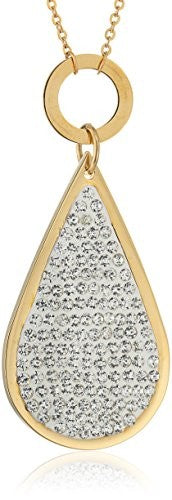 Chloe by Liv Oliver 18K Gold-Plated Pear Drop Crystal Necklace