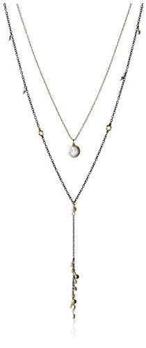 Ettika Pearl Drop & Accent Chain Necklace