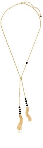 Ettika Black Bead Chain Tassel Necklace