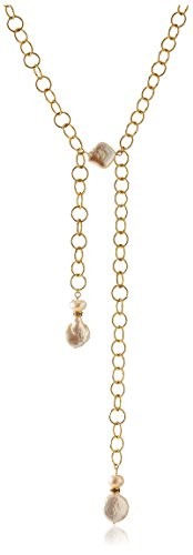 Ettika Two-Drop Pearl & Chain Necklace