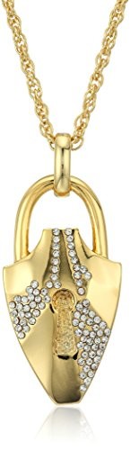 Fragments Pave Lock Charm Necklace, 29