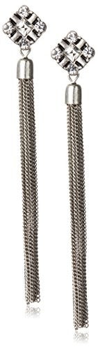 Lesile Danzis Metal Tassel Earrings with Crystal Accent
