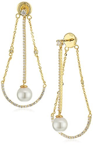 Jardin Pave Bar with Pearl At End with Pave 