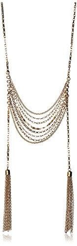 Gemelli Tiered Fringe Necklace, Gold