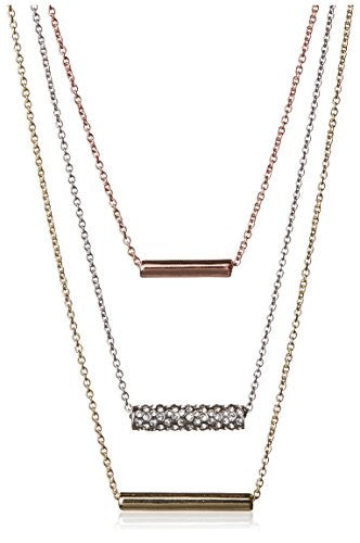 Fragments 3 Row Bar Pad Necklace