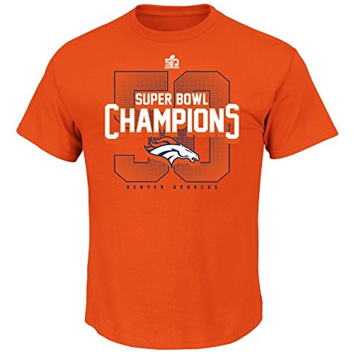 NFL Mens VF Lincensed Sports Group NFL Short Sleeve Basic Crew Tee Champion STRUT VII Special Event Super Bowl 50 Denver Broncos