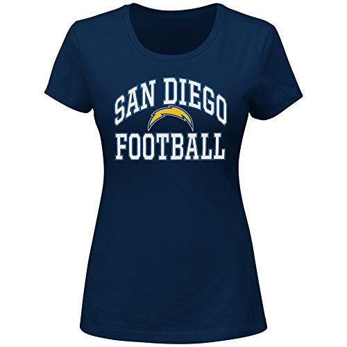 NFL San Diego Chargers Short Sleeved Scoop Neck Tee, 1X, Navy