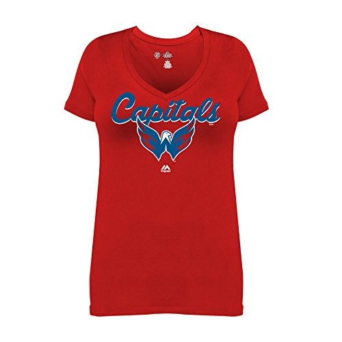 Profile Big & Tall NHL Washington Capitals Short Sleeve V-Neck Tee, 4X, Red