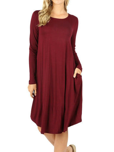 AuroKer Casual Loose Swing T-Shirt Dress for Women