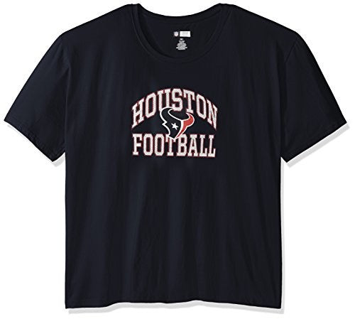 NFL Houston Texans Unisex Short Sleeved Scoop Neck Tee, Navy, 1X