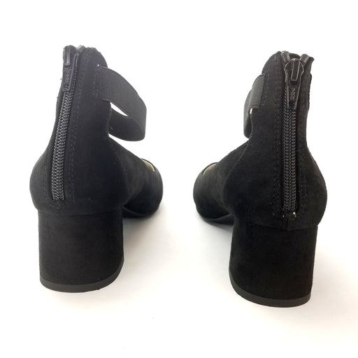 Mountain Sole, Women's Madyn Elastic Ankle Strap Pumps, Back Zipper Secure Fit