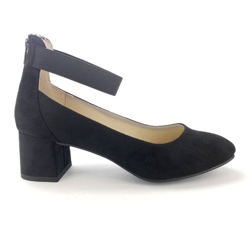 Mountain Sole, Women's Madyn Elastic Ankle Strap Pumps, Back Zipper Secure Fit