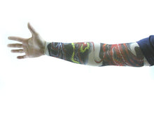 Load image into Gallery viewer, Set of 4 NYLON TATTOO SLEEVES tribal + inked Halloween Costume Biker Punk Rocker
