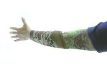 Load image into Gallery viewer, Set of 4 NYLON TATTOO SLEEVES tribal + inked Halloween Costume Biker Punk Rocker
