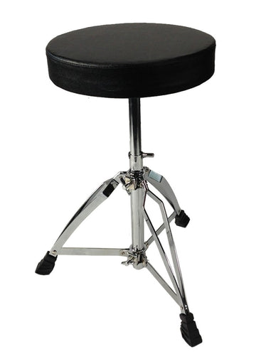 Zenison Drum Throne Seat Chrome Double Braced Height Adjustable Round Swivel