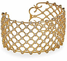 Load image into Gallery viewer, nOir Replay Bracelet Cuff, 18K Gold-Plated Brass with Crystal Accents, One Size
