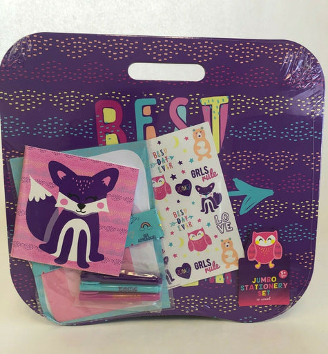 Best Day Ever Owl & Fox Jumbo Stationary 16 Piece Set with Accessories