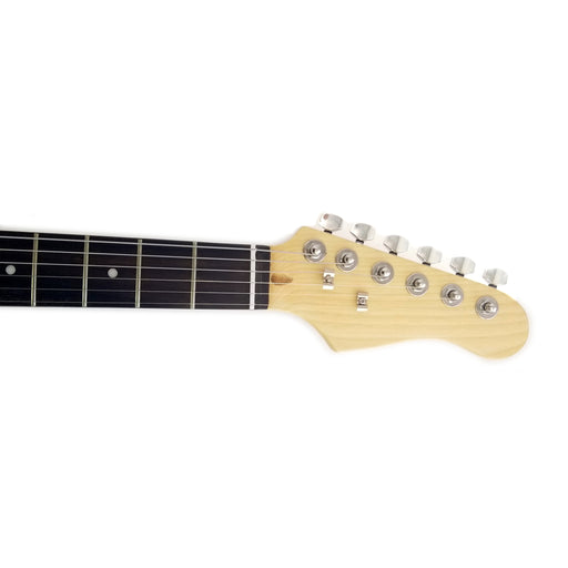 Zension Full Size Right Handed Electric 6 String Guitar, Solid Wood Body Gloss Black