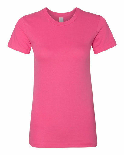 American Apparel 2102W 100% Cotton Women's Fine Jersey T-Shirt Fuchsia Large