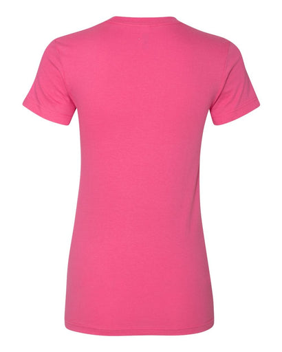 American Apparel 2102W 100% Cotton Women's Fine Jersey T-Shirt Fuchsia Large