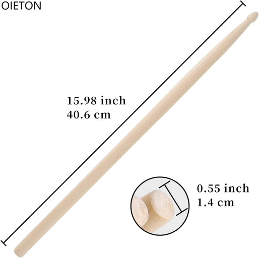 Zenison - 12 PAIRS - 7A NYLON TIP NATURAL MAPLE WOOD DRUMSTICKS