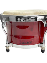 Load image into Gallery viewer, Zension 8" and 9" Bongo Drum Set Red Wood Percussion Instrument With Tuning Key
