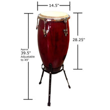 Load image into Gallery viewer, 11" inch Conga Hand Drum Natural Rawhide Head with Drummer Stand,
