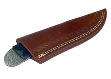 Load image into Gallery viewer, Damascus Steel Kiridashi -Japanese Utility Knife Leather Sheath Custom Handmade
