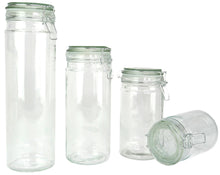 Load image into Gallery viewer, Coordinating Glass Storage Jars with Silicone Sealing Hinged Lids, 4 Sizes
