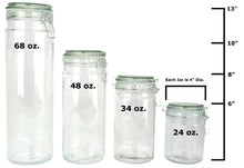 Load image into Gallery viewer, Coordinating Glass Storage Jars with Silicone Sealing Hinged Lids, 4 Sizes
