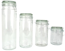 Load image into Gallery viewer, Coordinating Glass Storage Jars with Silicone Sealing Hinged Lids, 4 Sizes
