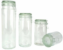 Load image into Gallery viewer, Set of 16 Glass Storage Jars with Silicone Sealing Hinged Lids, 4 Sizes
