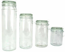 Load image into Gallery viewer, Set of 16 Glass Storage Jars with Silicone Sealing Hinged Lids, 4 Sizes

