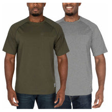 Load image into Gallery viewer, Rugged Elements Men's 2-Pack Cotton Blend Tee Shirts, Green &amp; Gray, Small - New
