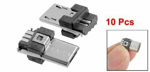 Uxcell a12071300ux0267 Micro USB Type A Male 5 Pin Connectors Jack (Pack of 10)