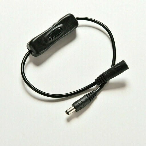 Uxcell DC Power Switch Extension Cable 5.5mm x 2.1mm Male Female Barrel , 30mm