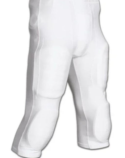 Champion YOUTH Football Practice Pants Touchback Lace-Up Hip & Leg Pads - White