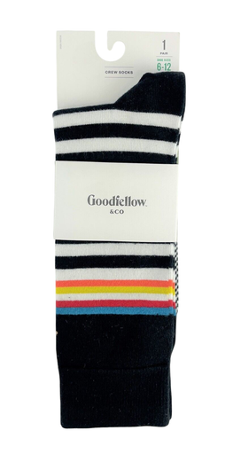 Goodfellow & Co™ Men's Striped Dress Socks, Comfort Stretch Socks Sizes 6-12