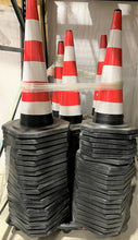 Load image into Gallery viewer, Lot of 10 Rubber Cones - 10&quot; x 36&quot; - Reflective Construction Roadside Cones - Local Pickup Only
