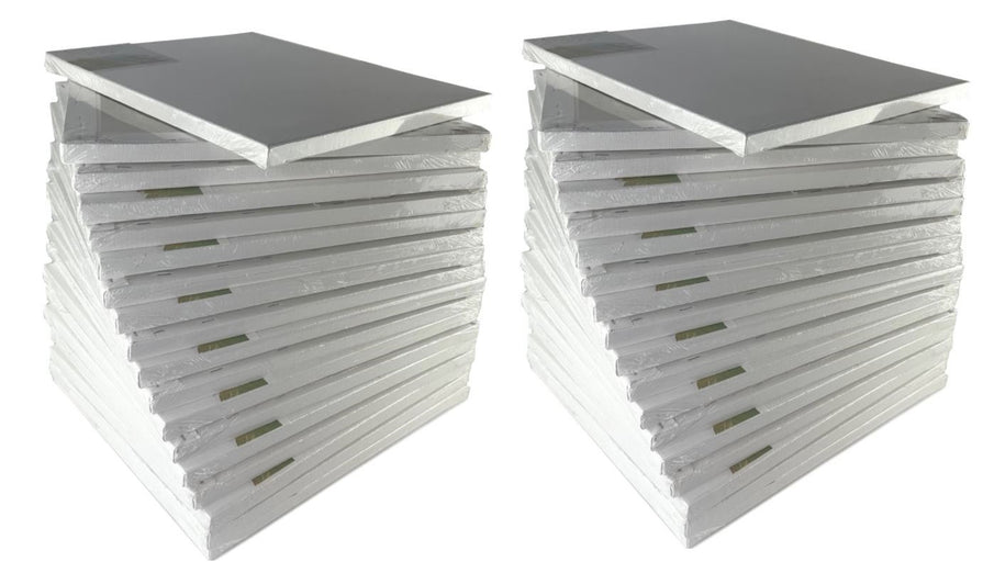 40 Pack Blank Artist Canvases 9x16 Pre-Stretched Cotton Duck Double Acrylic Gesso