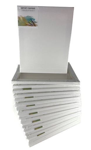 40 Pack Blank Artist Canvases 9x16 Pre-Stretched Cotton Duck Double Acrylic Gesso