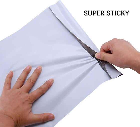 Pack of 100 Poly Mailers Shipping Bags Premium Semi White 7.75 x 12.2