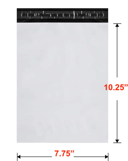 Pack of 100 Poly Mailers Shipping Bags Premium White Bags 7.75