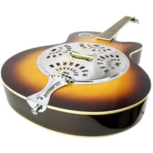 Load image into Gallery viewer, RESONATOR GUITAR Acoustic-Electric SEPELE SPRUCE Top Single Cutaway Steel Pan Blues in Plush HARDSHELL Travel CASE

