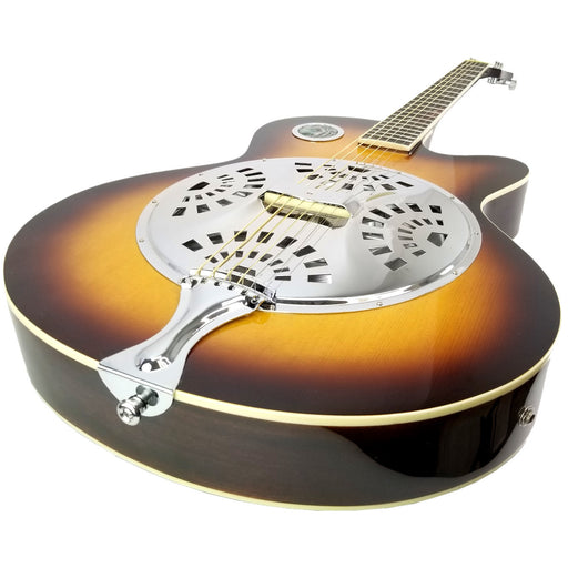 RESONATOR GUITAR Acoustic-Electric SEPELE SPRUCE Top Single Cutaway Steel Pan Blues in Plush HARDSHELL Travel CASE