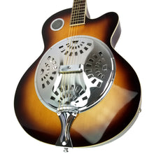 Load image into Gallery viewer, RESONATOR GUITAR Acoustic-Electric SEPELE SPRUCE Top Single Cutaway Steel Pan Blues in Plush HARDSHELL Travel CASE

