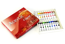 Load image into Gallery viewer, 18 Color Acrylic Rainbow Pigments Artist Paint Set - Eighteen 12ml Tubes

