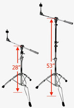 Load image into Gallery viewer, Zenison Cymbal Boom Stand Chrome Heavy Duty Adjustable Double Braced Anti Skid
